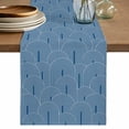 thumbnail image 1 of Table Runner 72 Inches Long for Kitchen Dining, Navy Blue Ombre Dresser Scarf Farmhouse, Dining Table Decorations for Wedding/Parties, Farmhouse Stripes Modern Abstract Art 13 x 72 In, 1 of 8