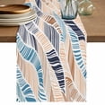 thumbnail image 1 of Table Runner 72 Inches Long for Kitchen Dining, Ombre Blue Brown Dresser Scarf Farmhouse, Dining Table Decorations for Wedding/Parties, Summer Abstract Coastal Ocean Beach Wave 13 x 72 In, 1 of 8