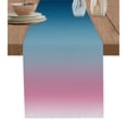thumbnail image 1 of Table Runner 72 Inches Long for Kitchen Dining, Pink Blue Ombre Dresser Scarf Farmhouse, Dining Table Decorations for Wedding/Parties, Modern Geometric Striped Abstract Art 18 x 72 In, 1 of 9