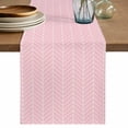 thumbnail image 1 of Table Runner 72 Inches Long for Kitchen Dining, Pink Geometric Dresser Scarf Farmhouse, Dining Table Decorations for Wedding/Parties, Modern Minimalism Solid Color Striped 16 x 72 In, 1 of 8