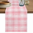 thumbnail image 1 of Table Runner 72 Inches Long for Kitchen Dining, Pink Plaid Dresser Scarf Farmhouse, Dining Table Decorations for Wedding/Parties, Modern Art Checkered Farmhouse 18 x 72 In, 1 of 8