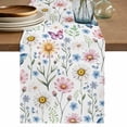 thumbnail image 1 of Table Runner 72 Inches Long for Kitchen Dining, Pink Spring Floral Dresser Scarf Farmhouse, Dining Table Decorations for Wedding/Parties, Elegant Pastoral Flowers Butterfly 14 x 72 In, 1 of 8