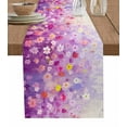 thumbnail image 1 of Table Runner 72 Inches Long for Kitchen Dining, Pink Spring Floral Dresser Scarf Farmhouse, Dining Table Decorations for Wedding/Parties, Summer Daisy Botanical Oil Painting 13 x 72 In, 1 of 9