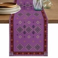 thumbnail image 1 of Table Runner 72 Inches Long for Kitchen Dining, Purple Boho Dresser Scarf Farmhouse, Dining Table Decorations for Wedding/Parties, Country Abstract Geometric Ethnic Aesthetic 14 x 72 In, 1 of 8