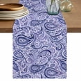 thumbnail image 1 of Table Runner 72 Inches Long for Kitchen Dining, Purple Navy Blue Dresser Scarf Farmhouse, Dining Table Decorations for Wedding/Parties, Retro Botanical Abstract Art 18 x 72 In, 1 of 8
