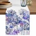 thumbnail image 1 of Table Runner 72 Inches Long for Kitchen Dining, Purple Onion Flowers Dresser Scarf Farmhouse, Dining Table Decorations for Wedding/Parties, Spring Floral Dandelion Botanical 13 x 72 In, 1 of 8