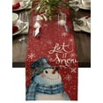 thumbnail image 1 of Table Runner 72 Inches Long for Kitchen Dining, Red Snowman Christmas Dresser Scarf Farmhouse, Dining Table Decorations for Wedding/Parties, Let Snow Xmas Winter Snowflake 18 x 72 In, 1 of 9