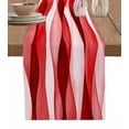 thumbnail image 1 of Table Runner 72 Inches Long for Kitchen Dining, Red Striped Dresser Scarf Farmhouse, Dining Table Decorations for Wedding/Parties, Modern Gradient Geometric Ripple Stripes 13 x 72 In, 1 of 9