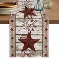 thumbnail image 1 of Table Runner 72 Inches Long for Kitchen Dining, Red Texas Star Vintage Dresser Scarf Farmhouse, Dining Table Decorations for Wedding/Parties, Farmhouse Berry Grey Wooden 14 x 72 In, 1 of 8