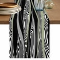 thumbnail image 1 of Table Runner 72 Inches Long for Kitchen Dining, Sage Green Black Stripes Dresser Scarf Farmhouse, Dining Table Decorations for Wedding/Parties, Grey Abstract Gradient Striped 14 x 72 In, 1 of 8