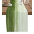 thumbnail image 1 of Table Runner 72 Inches Long for Kitchen Dining, Sage Green Ombre Dresser Scarf Farmhouse, Dining Table Decorations for Wedding/Parties, Modern Abstract Art Ocean Oil Painting 14 x 72 In, 1 of 9
