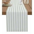 thumbnail image 1 of Table Runner 72 Inches Long for Kitchen Dining, Sage Green Striped Dresser Scarf Farmhouse, Dining Table Decorations for Wedding/Parties, Sage Green White Stripes Farmhouse 18 x 72 In, 1 of 9