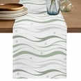 thumbnail image 1 of Table Runner 72 Inches Long for Kitchen Dining, Sage Green Stripes Dresser Scarf Farmhouse, Dining Table Decorations for Wedding/Parties, Modern Simple Gradient Waves Lines 16 x 72 In, 1 of 8