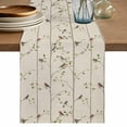 thumbnail image 1 of Table Runner 72 Inches Long for Kitchen Dining, Sparrow Dresser Scarf Farmhouse, Dining Table Decorations for Wedding/Parties, Spring Birds on The Branches Retro Country Beige 14 x 72 In, 1 of 8
