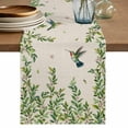 thumbnail image 1 of Table Runner 72 Inches Long for Kitchen Dining, Spring Botanical Dresser Scarf Farmhouse, Dining Table Decorations for Wedding/Parties, Watercolor Leaves Flowers Birds Beige 16 x 72 In, 1 of 8