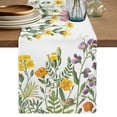 thumbnail image 1 of Table Runner 72 Inches Long for Kitchen Dining, Spring Floral Dresser Scarf Farmhouse, Dining Table Decorations for Wedding/Parties, Green Yellow Botanical Elegant Pastoral 16 x 72 In, 1 of 8