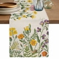 thumbnail image 1 of Table Runner 72 Inches Long for Kitchen Dining, Spring Floral Dresser Scarf Farmhouse, Dining Table Decorations for Wedding/Parties, Yellow Flowers Pastoral Botanical Rustic 13 x 72 In, 1 of 8