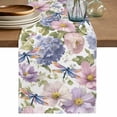 thumbnail image 1 of Table Runner 72 Inches Long for Kitchen Dining, Spring Flowers Dresser Scarf Farmhouse, Dining Table Decorations for Wedding/Parties, Watercolor Floral Dragonflies Vintage 13 x 72 In, 1 of 8
