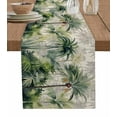 thumbnail image 1 of Table Runner 72 Inches Long for Kitchen Dining, Summer Tropical Leaves Dresser Scarf Farmhouse, Dining Table Decorations for Wedding/Parties, Green Palm Trees Botanical 18 x 72 In, 1 of 9