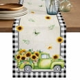 thumbnail image 1 of Table Runner 72 Inches Long for Kitchen Dining, Sunflowers Dresser Scarf Farmhouse, Dining Table Decorations for Wedding/Parties, Spring Farmhouse Country Truck Leaf Black Plaid 13 x 72 In, 1 of 8