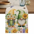 thumbnail image 1 of Table Runner 72 Inches Long for Kitchen Dining, Sunflowers Dresser Scarf Farmhouse, Dining Table Decorations for Wedding/Parties, Spring Gnomes Hydrangea Daisy Botanical Beige 16 x 72 In, 1 of 8