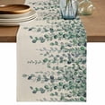 thumbnail image 1 of Table Runner 72 Inches Long for Kitchen Dining, Teal Green Eucalyptus Leaves Dresser Scarf Farmhouse, Dining Table Decorations for Wedding/Parties, Spring Plants Country Beige 13 x 72 In, 1 of 8