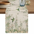 thumbnail image 1 of Table Runner 72 Inches Long for Kitchen Dining, Watercolor Floral Dresser Scarf Farmhouse, Dining Table Decorations for Wedding/Parties, Spring Flowers Birds Plants Country Beige 18 x 72 In, 1 of 8