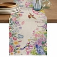 thumbnail image 1 of Table Runner 72 Inches Long for Kitchen Dining, Watercolor Flowers Dresser Scarf Farmhouse, Dining Table Decorations for Wedding/Parties, Spring Hummingbird Butterflly Floral Beige 16 x 72 In, 1 of 8