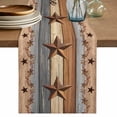 thumbnail image 1 of Table Runner 72 Inches Long for Kitchen Dining, Western Texas Star Vintage Dresser Scarf Farmhouse, Dining Table Decorations for Wedding/Parties, Retro Farmhouse Gray Brown Wooden 13 x 72 In, 1 of 8