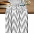 thumbnail image 1 of Table Runner 72 Inches Long for Kitchen Dining, White Geometric Dresser Scarf Farmhouse, Dining Table Decorations for Wedding/Parties, Modern Minimalism Black Striped Lines 13 x 72 In, 1 of 8