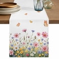 thumbnail image 1 of Table Runner 72 Inches Long for Kitchen Dining, Wild Flowers Dresser Scarf Farmhouse, Dining Table Decorations for Wedding/Parties, Spring Butterfly Watercolor Country Floral 14 x 72 In, 1 of 8