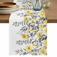 thumbnail image 1 of Table Runner 72 Inches Long for Kitchen Dining, Yellow Floral Dresser Scarf Farmhouse, Dining Table Decorations for Wedding/Parties, Farmhouse Spring Flowers Leaves 18 x 72 In, 1 of 8
