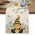 thumbnail image 1 of Table Runner 72 Inches Long for Kitchen Dining, Yellow Gnomes Dresser Scarf Farmhouse, Dining Table Decorations for Wedding/Parties, Spring Floral Bees Daisy Branches 18 x 72 In, 1 of 8