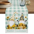 thumbnail image 1 of Table Runner 72 Inches Long for Kitchen Dining, Yellow Sunflower Dresser Scarf Farmhouse, Dining Table Decorations for Wedding/Parties, Gnomes Teal Checkered Farmhouse Art 14 x 72 In, 1 of 8