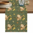 thumbnail image 1 of Table Runner - 90 Inch Long, Easter Bunny Kitchen Dining Table Runner Dresser Scarves, Spring Yellow Flowers Country Plants Green Farmhouse Decor for Coffee Tables Wedding Party Banquet, 1 of 8