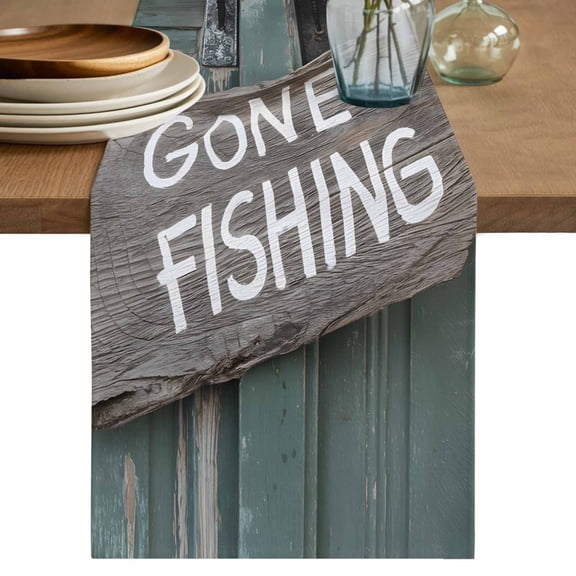 Table Runner 90 Inch Long - Vintage Farmhouse Green Board Decorative Table Scarf, Funny Quote Seamless Dining Table Runners for Wedding Party Kitchen Dining Tables