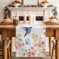 Table Runner 90 Inch Long - Watercolor Hummingbird Butterflies ...