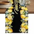 thumbnail image 1 of Table Runner - 90 Inch Long, Yellow Lemons Kitchen Dining Table Runner Dresser Scarves, Summer Fruits Leaves Botanical Black Farmhouse Decor for Coffee Tables Wedding Party Banquet, 1 of 8