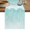thumbnail image 1 of Table Runner 90 Inches Long for Kitchen Dining, Blue Ombre Dresser Scarf Farmhouse, Dining Table Decorations for Wedding/Parties, Farmhouse Stripes Modern Abstract Art 13 x 90 In, 1 of 8