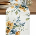 thumbnail image 1 of Table Runner 90 Inches Long for Kitchen Dining, Blue Yellow Spring Floral Dresser Scarf Farmhouse, Dining Table Decorations for Wedding/Parties, Watercolor Botanical Summer 13 x 90 In, 1 of 8