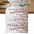 thumbnail image 1 of Table Runner 90 Inches Long for Kitchen Dining, Brown Eucalyptus Leaves Dresser Scarf Farmhouse, Dining Table Decorations for Wedding/Parties, Spring Leaves Plants Country 13 x 90 In, 1 of 8