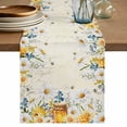 thumbnail image 1 of Table Runner 90 Inches Long for Kitchen Dining, Daisy Spring Floral Dresser Scarf Farmhouse, Dining Table Decorations for Wedding/Parties, Farmhouse Botanical Green Leaves 13 x 90 In, 1 of 8