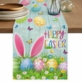 thumbnail image 1 of Table Runner 90 Inches Long for Kitchen Dining, Easter Dresser Scarf Farmhouse, Dining Table Decorations for Wedding/Parties, Spring Easter Eggs Bunny Butterflies Wooden Grain 13 x 90 In, 1 of 8