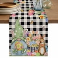 thumbnail image 1 of Table Runner 90 Inches Long for Kitchen Dining, Easter Gnomes Dresser Scarf Farmhouse, Dining Table Decorations for Wedding/Parties, Spring Watercolor Bunny Tulip Black Plaid 13 x 90 In, 1 of 8