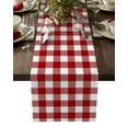 thumbnail image 1 of Table Runner 90 Inches Long for Kitchen Dining, Farmhouse Buffalo Plaid Dresser Scarf Farmhouse, Dining Table Decorations for Wedding/Parties, Red White Checkered 13 x 90 In, 1 of 9
