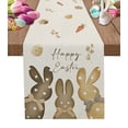 thumbnail image 1 of Table Runner 90 Inches Long for Kitchen Dining, Happy Easter Dresser Scarf Farmhouse, Dining Table Decorations for Wedding/Parties, Polka Dot Bunny Spring Beige Burlap 13 x 90 In, 1 of 9