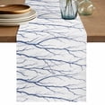 thumbnail image 1 of Table Runner 90 Inches Long for Kitchen Dining, Navy Blue Branches Dresser Scarf Farmhouse, Dining Table Decorations for Wedding/Parties, Modern Abstract Art Forest Silhouettes 13 x 90 In, 1 of 8