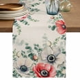 thumbnail image 1 of Table Runner 90 Inches Long for Kitchen Dining, Poppy Flowers Eucalyptus Dresser Scarf Farmhouse, Dining Table Decorations for Wedding/Parties, Rustic Weeping Botanical Linen 13 x 90 In, 1 of 8