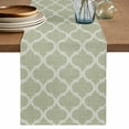 thumbnail image 1 of Table Runner 90 Inches Long for Kitchen Dining, Sage Green Morocco Dresser Scarf Farmhouse, Dining Table Decorations for Wedding/Parties, Boho Abstract Geometric Grid Plaid 13 x 90 In, 1 of 8