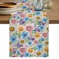 thumbnail image 1 of Table Runner 90 Inches Long for Kitchen Dining, Spring Flowers Dresser Scarf Farmhouse, Dining Table Decorations for Wedding/Parties, Watercolor Floral Daisy Plants Country 13 x 90 In, 1 of 8
